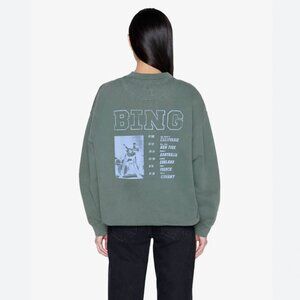 Anine Bing Green Cody Sweatshirt Bing Live Size XS